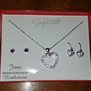 June Birthstone Necklace and Earring Set